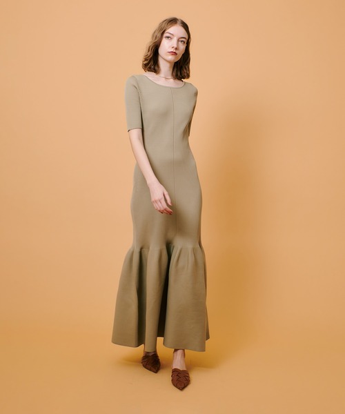 「allureville」 ニットワンピース 2 ベージュ レディース_画像8