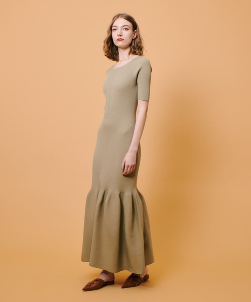 「allureville」 ニットワンピース 2 ベージュ レディース_画像9