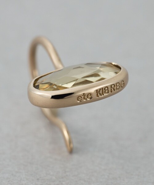 ピアス 「デュー」 K18RBG シャンパンクォーツ ピアス レディースの画像