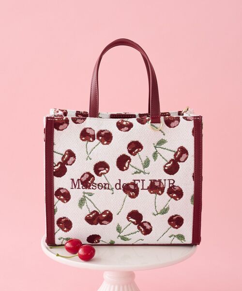 Maison de FLEUR（メゾンドフルール） トートバッグ チェリー柄