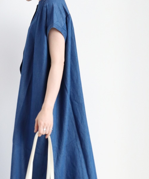 「AMERICAN HOLIC」 ノースリーブワンピース LARGE インディゴブルー レディース_画像2