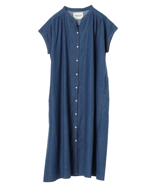 「AMERICAN HOLIC」 ノースリーブワンピース LARGE インディゴブルー レディース_画像5