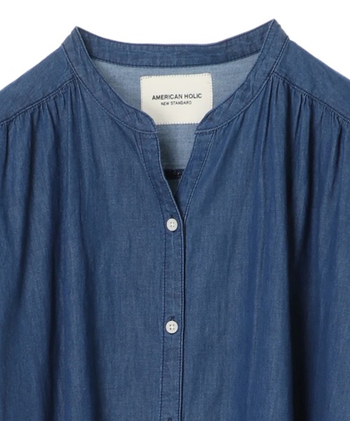「AMERICAN HOLIC」 ノースリーブワンピース LARGE インディゴブルー レディース_画像7