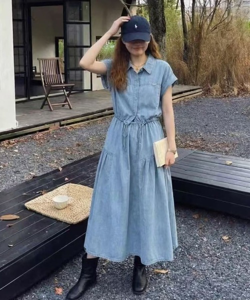 FAVORITO セットアップ デニムシャツスカートセットアップ レディース