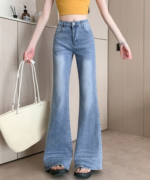 ジーンズ デニム デニムパンツ ヴィンテージライクハイウエストフレアデニムパンツ レディース | LEMOA | 02