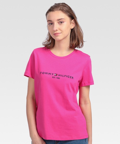 売れ筋商品|||トミー ヒルフィガー Tシャツ レディース トップス FLAG TEE - Basic T-shirt - classic pink トミー ヒルフィガー レディース Tシャツ トップス FLAG TEE
