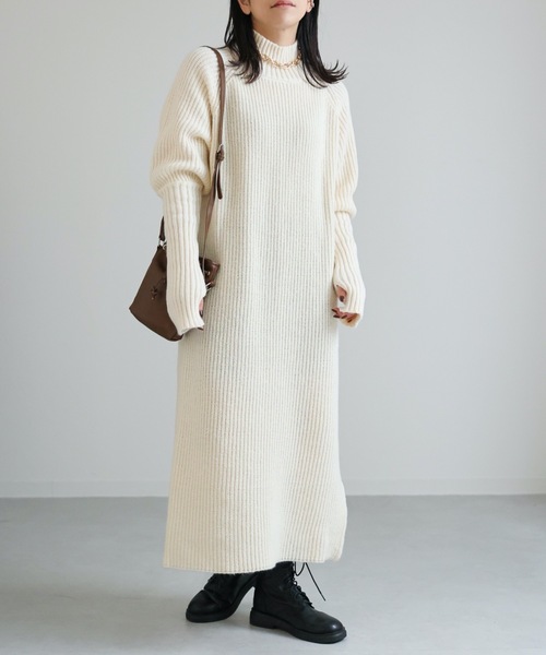 ap retro ワンピース ハイネックニットワンピース 指抜き袖 : ZOZOTOWN