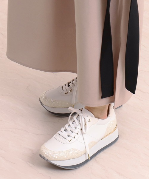 +diana スニーカー diana（プラスダイアナ） スニーカー グリッター 厚底クラシック