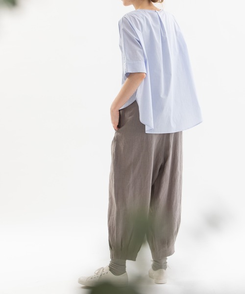 nop de nod ブラウス シャツ Cloche misc 5分袖ノーカラー