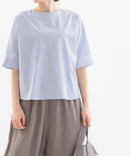 nop de nod ブラウス シャツ Cloche misc 5分袖ノーカラー