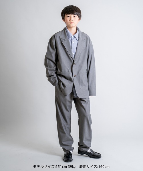 GLAZOS ブラウス シャツ ストライプ・ロゴ刺繍シャツ キッズ