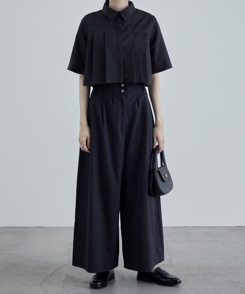 ブラウス シャツ 「ZOZO限定・多サイズ」タックスリーブクロップドシャツ「Made by ZOZO」 レディース ZOZO限定・多サイズ】タックスリーブクロップドシャツ≪Made by