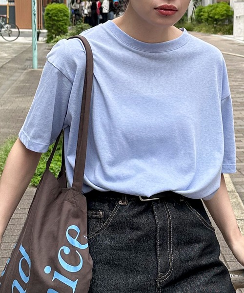 feepur tシャツ スラブ調ロゴ刺繍シアーTee レディース