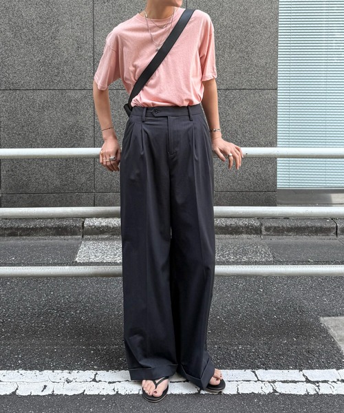 feepur tシャツ スラブ調ロゴ刺繍シアーTee レディース