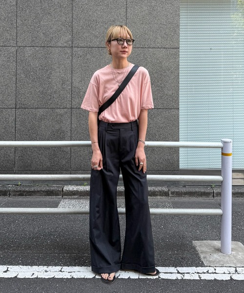 feepur tシャツ スラブ調ロゴ刺繍シアーTee レディース