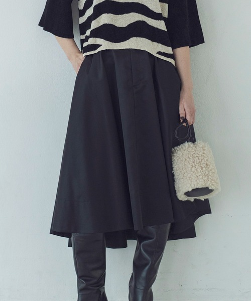 【DRESSLAVE】ブラック スカート 36サイズ DRESSLAVE（ドレスレイブ） スカート shiny nylon belted flare skirt