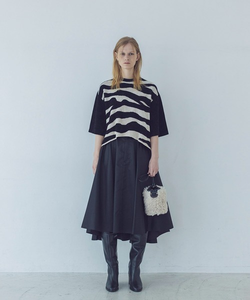 【DRESSLAVE】ブラック スカート 36サイズ DRESSLAVE（ドレスレイブ） スカート shiny nylon belted flare skirt