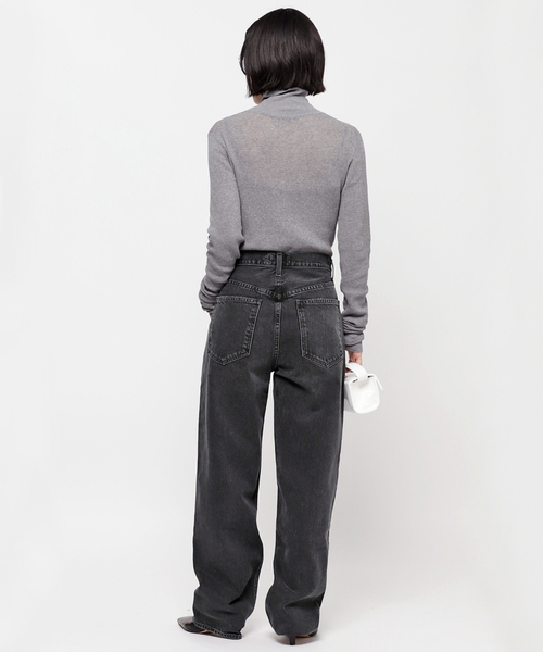 【関税込み】AGOLDE ブラック Criss Cross レザーパンツ AGOLDE Recycled Leather Criss Cross Straight in Detox | REVOLVE