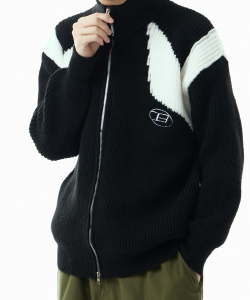 セーター ニット design drivers knit/ドライバーズニット 切替カラー 