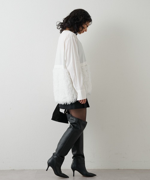 Whim Gazette シャツ ブラウス 「THE PAUSE」フェザー切り替え