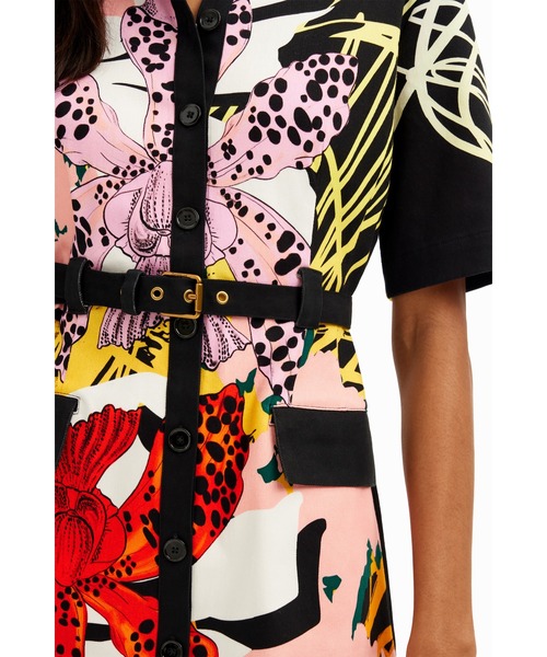 Desigual ワンピース M. Christian Lacroix 蘭モチーフ ショート