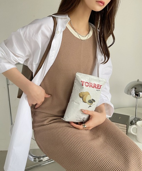 Ada. ワンピース 夏 バイカラーデザイン アメスリ ワッフル ワンピース