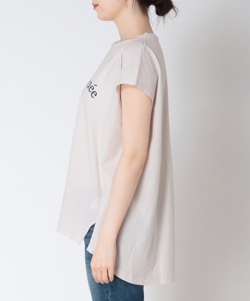 tシャツ 強撚天竺ノースリロゴカットソー レディース Jines tシャツ 強撚天竺ノースリロゴカットソー レディース