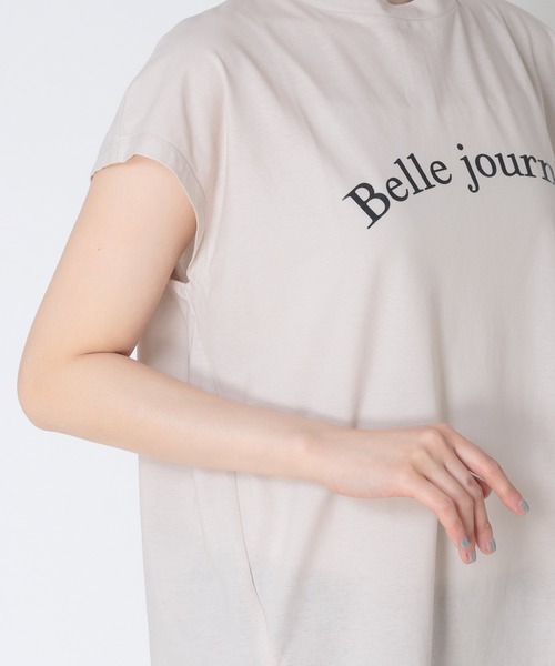 tシャツ 強撚天竺ノースリロゴカットソー レディース Jines tシャツ 強撚天竺ノースリロゴカットソー レディース