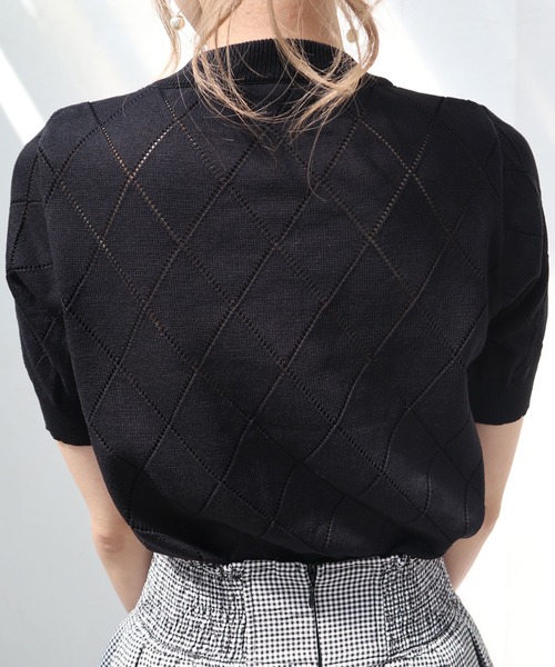 Diable baiser（ディアブルベーゼ） ニット セーター ダイヤ柄ビジュー