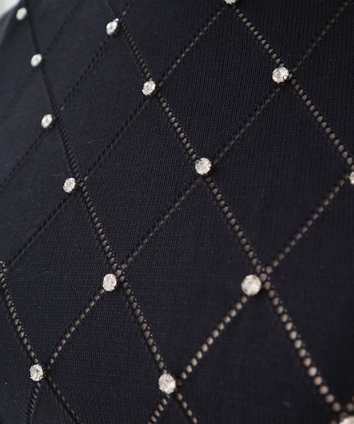 Diable baiser（ディアブルベーゼ） ニット セーター ダイヤ柄ビジュー