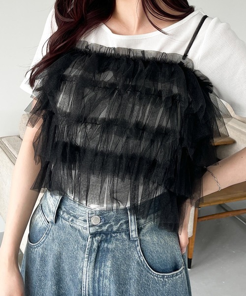 Heather ステッチラインVネックニット+ シンプルショートシャツ2 Heather ステッチラインVネックニット+ シンプルショートシャツ2