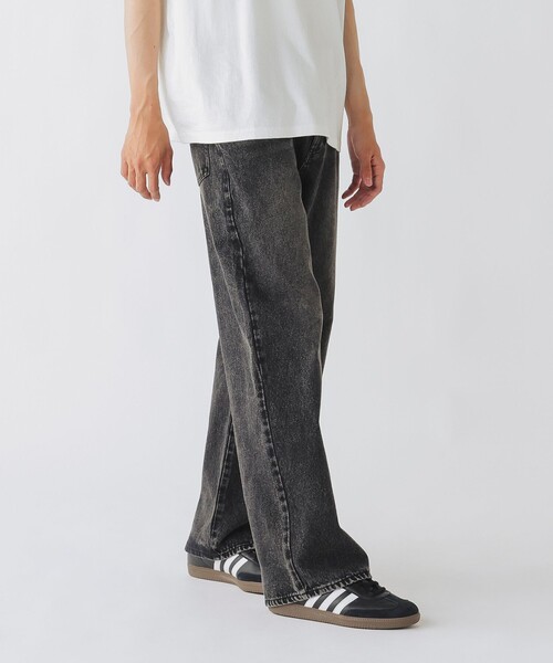 BEAMS HEART ジーンズ ブラスト ワイド ストレート デニム