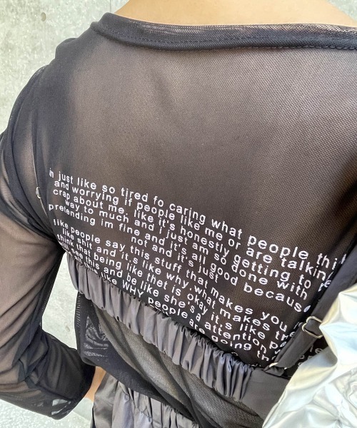 tシャツ シアーロゴプリントロンT「手洗い可能」 レディース