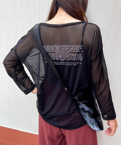 tシャツ シアーロゴロンT レディース tシャツ シアーロゴプリントロンT「手洗い可能」 レディース