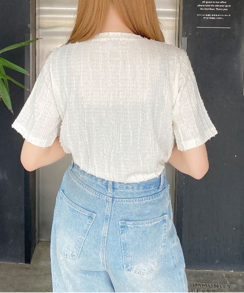 GRIFONI 売れ筋商品|||グリフォーニ Tシャツ トップス レディース Tops White INGNI tシャツ フリンジトップス レディース : ZOZOTOWN Yahoo