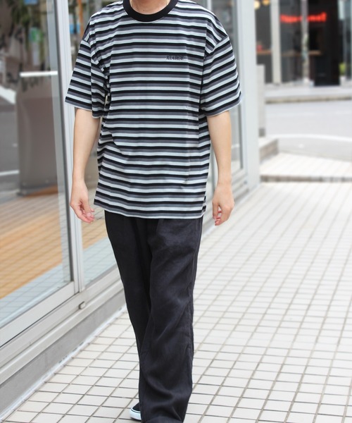 XLARGE（エクストラ ラージ） tシャツ STRIPED S/S TEE 胸元刺繍