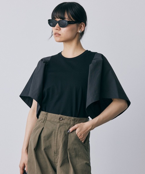 BABYLONE tシャツ サイドギャザードッキングプルオーバー