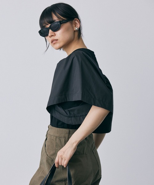 tシャツ ギャザー切替Tシャツ/プルオーバー レディース 楽天市場】サイド ギャザー クルーネック 半袖 Tシャツ 女性