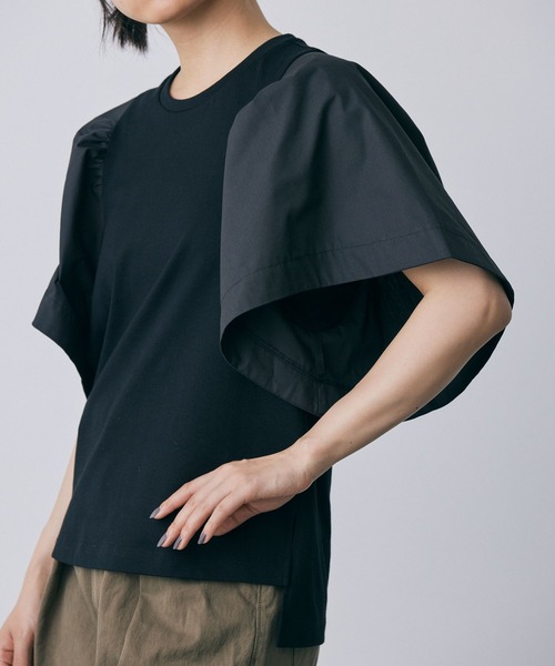 BABYLONE tシャツ サイドギャザードッキングプルオーバー