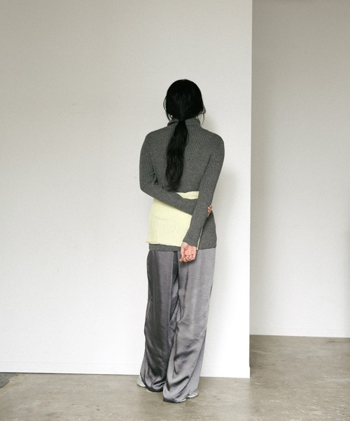 MOVE ファッション machatt サテンタックワイドパンツ&トップス 38