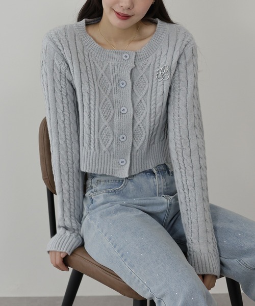 BLUEEAST（ブルーイースト） カーディガン クロップドケーブル