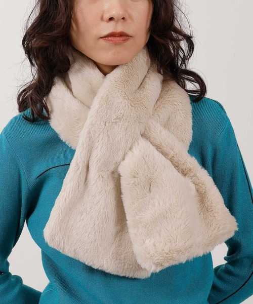 emesuelee マフラー ストール さしこみエコファーマフラー レディース