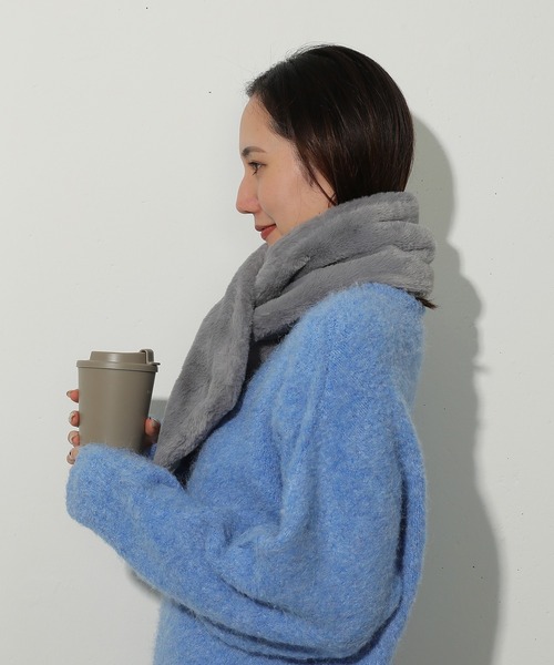 emesuelee マフラー ストール さしこみエコファーマフラー レディース