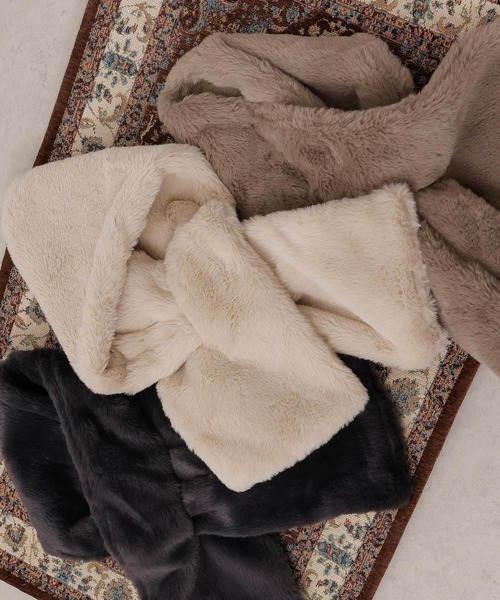 emesuelee マフラー ストール さしこみエコファーマフラー レディース