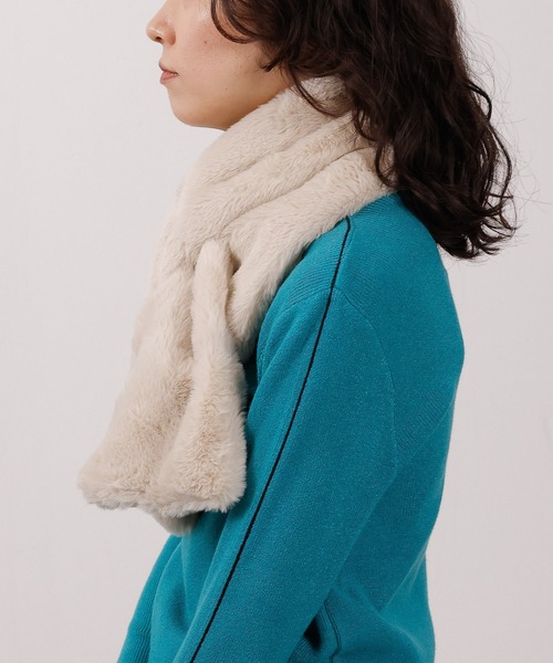 emesuelee マフラー ストール さしこみエコファーマフラー レディース