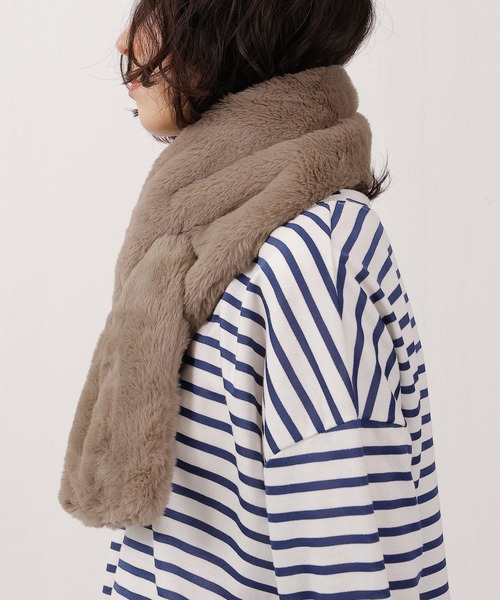 emesuelee マフラー ストール さしこみエコファーマフラー レディース