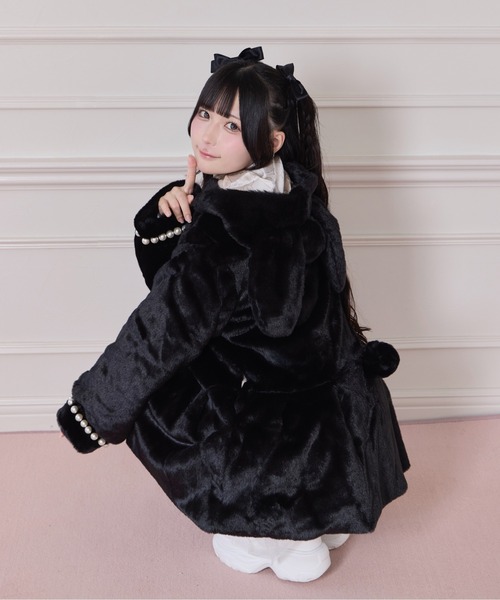 Honey Cinnamon（ハニーシナモン） コート アウター ぽんぽんリボン