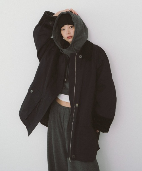 HANNE ミリタリージャケット モッズコート コーデュロイカラー