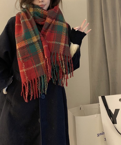 2ly2 マフラー ストール クラシックチェック柄 ボリュームたっぷり
