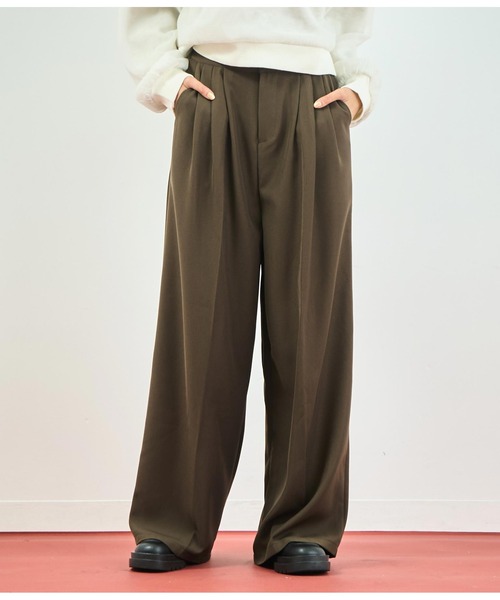 レディース　パンツ ANAP（アナップ） スラックス パンツ センタータックワイドスラックス